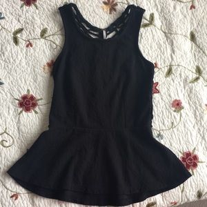 Free People Black Lace Top